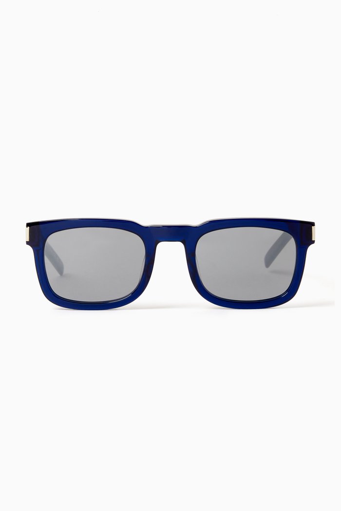 

Square Sunglasses in Acetate & Metal, Blue