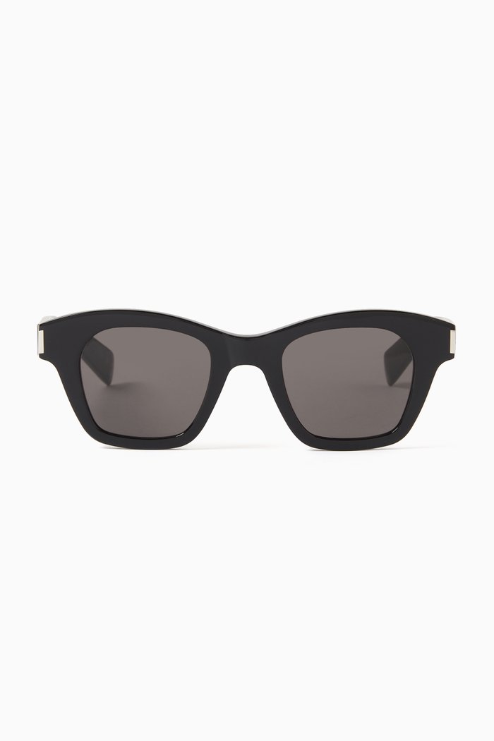 

D-frame Sunglasses in Recycled Acetate, Black