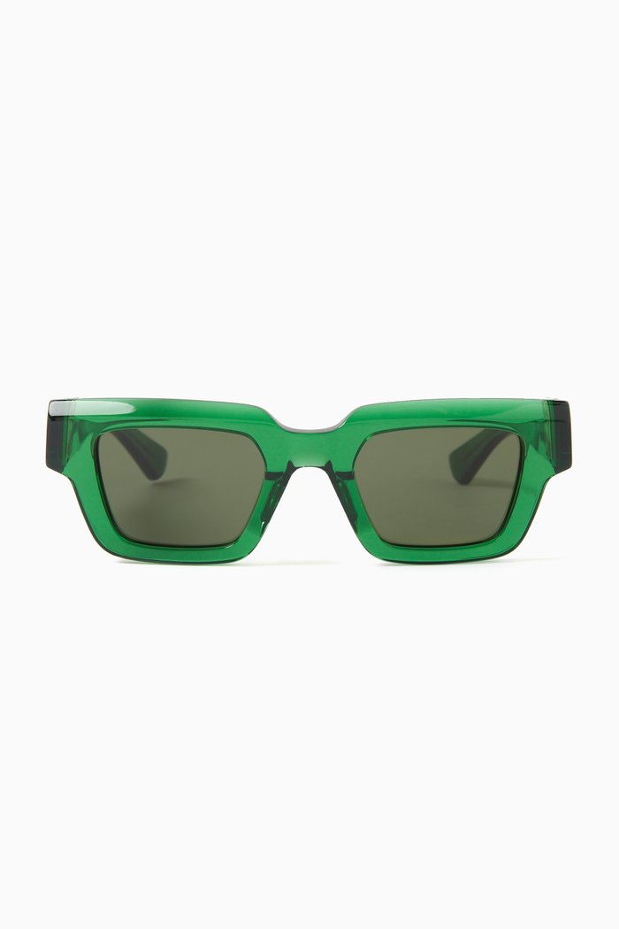 Unapologetic Square Sunglasses in Acetate, Green