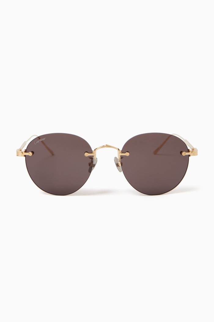 

Round Sunglasses in Metal, Gold