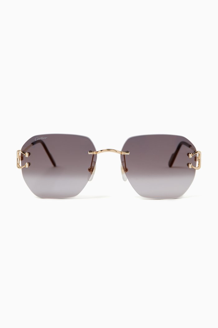 

Square Sunglasses in Metal, Gold