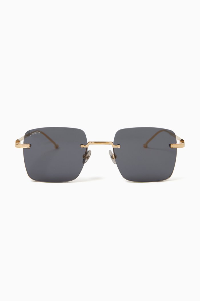 

Square Sunglasses in Metal, Gold