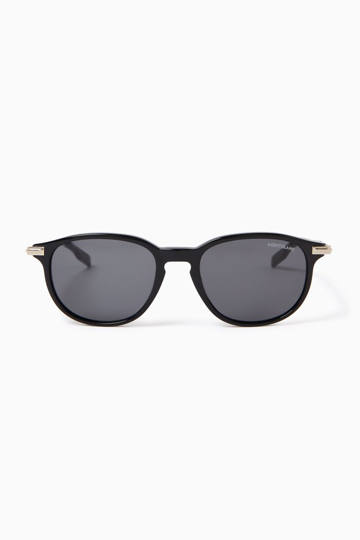 

Oval Sunglasses in Acetate & Metal, Black