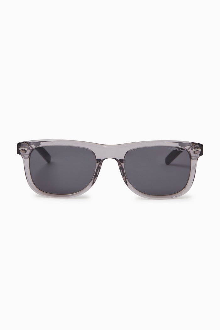 Rectangular Sunglasses in Acetate, Grey