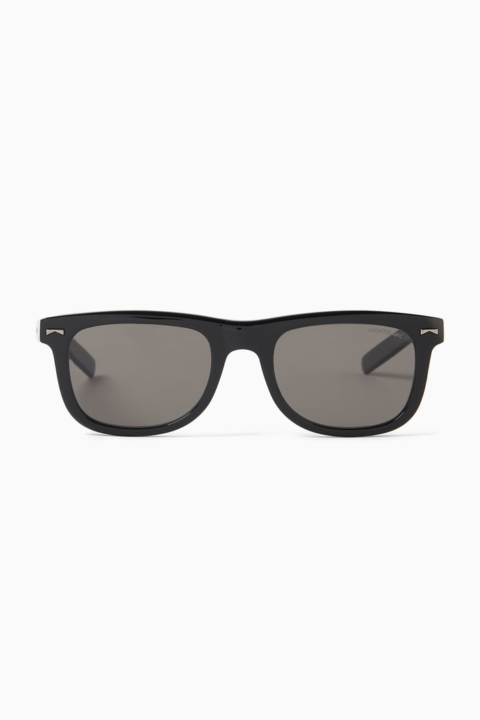 

Rectangular Sunglasses in Acetate, Black