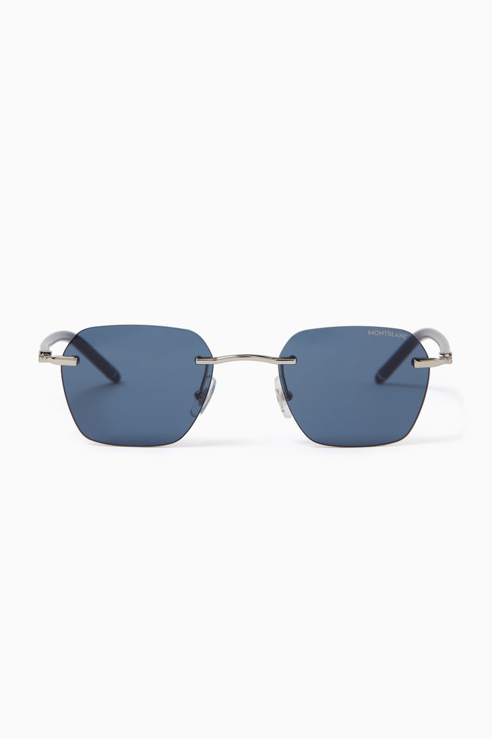 Square Sunglasses in Metal, Silver