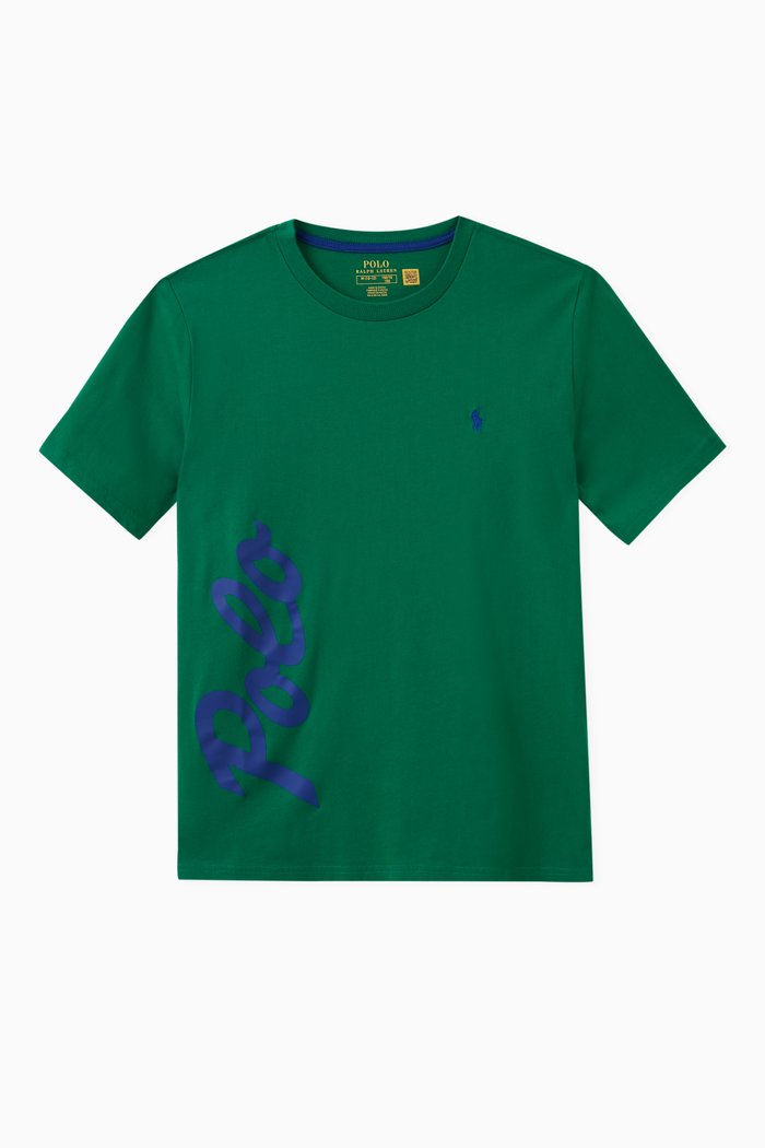 

Logo Print T-shirt in Cotton, Green