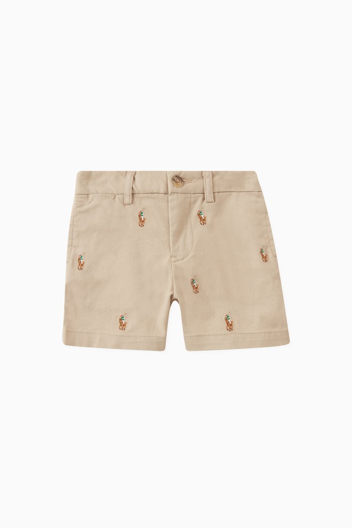 

Logo-embroidered Shorts in Cotton, Neutral
