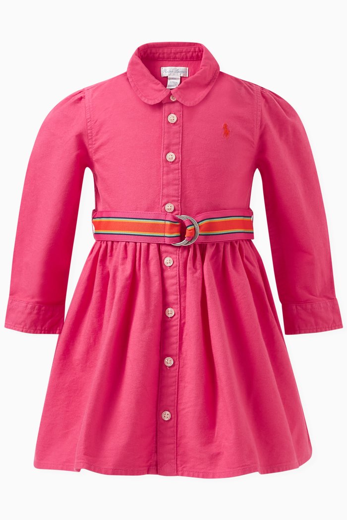 

Logo-embroidered Dress in Cotton, Pink