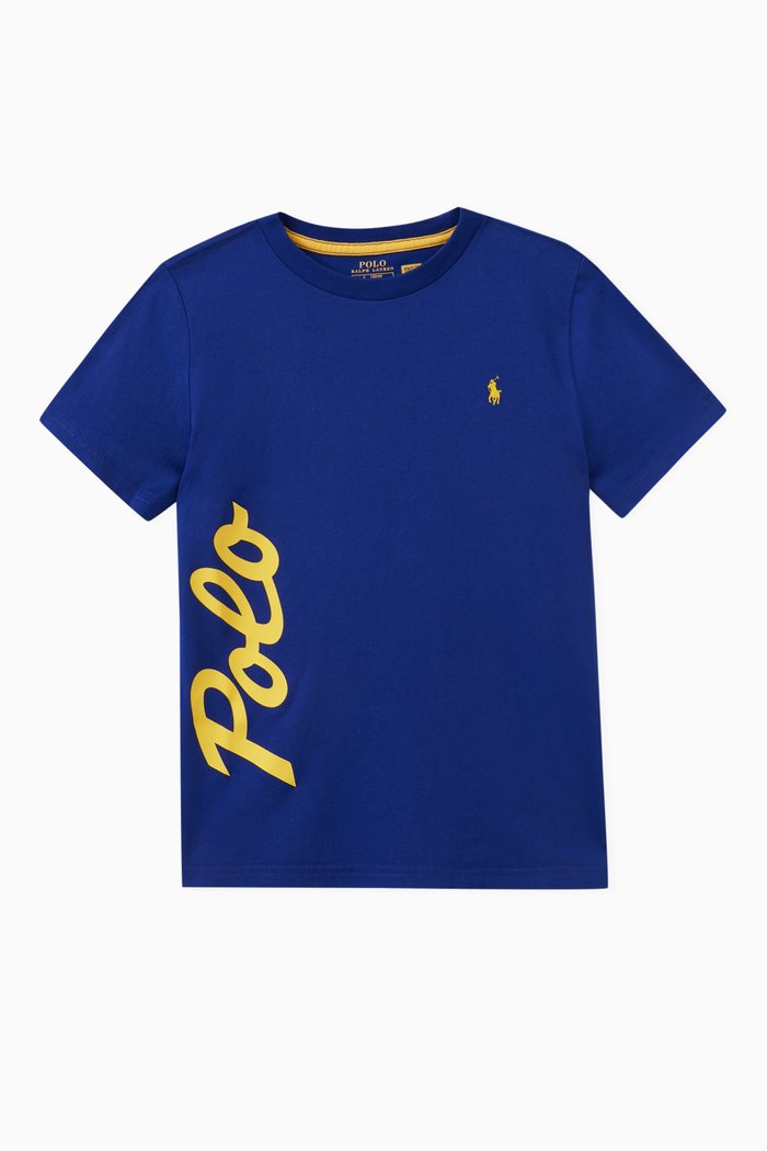 

Logo Print T-shirt in Cotton, Blue
