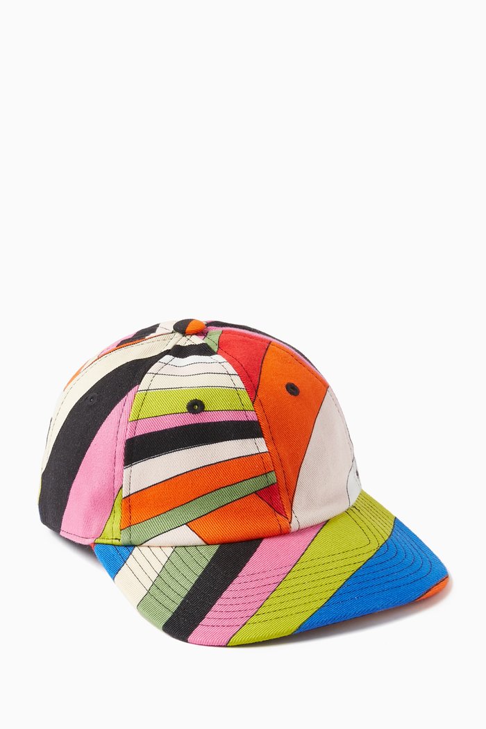

Iride-print Cap in Cotton Gabardine, Multicolour