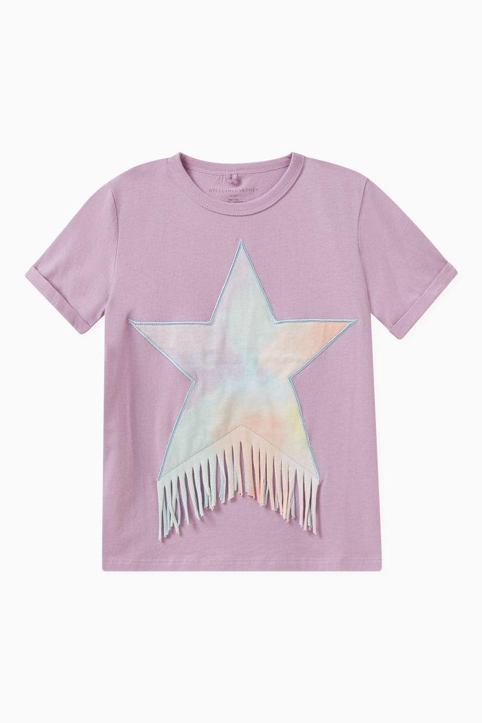 

Fringe-detail Star ST-shirt in Organic Cotton, Purple