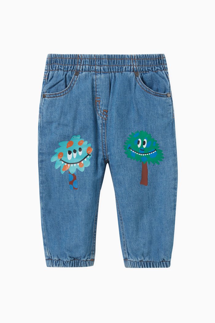 

Graphic-print Jeans in Denim, Blue