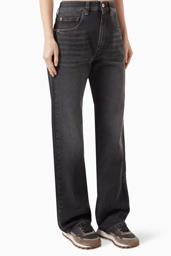 

Wide-fit Jeans in Denim, Black