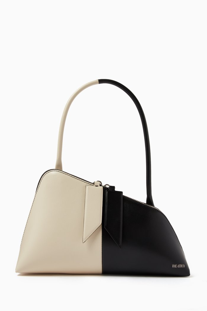

Sunrise Asymmetrical Shoulder Bag in Bi-Leather, Multicolour