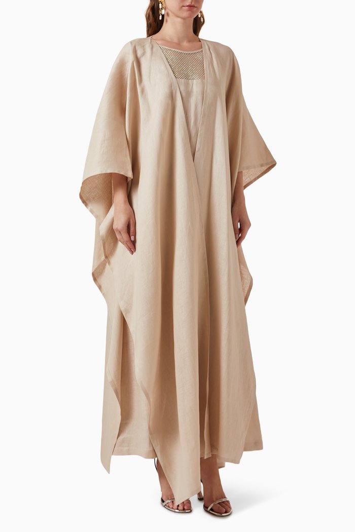 

Cape & Dress Set in Linen, Neutral