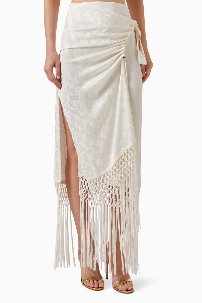 

Wrap Midi Skirt, White