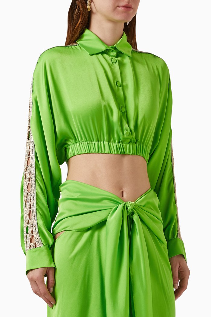 

Cropped Shirt, Green
