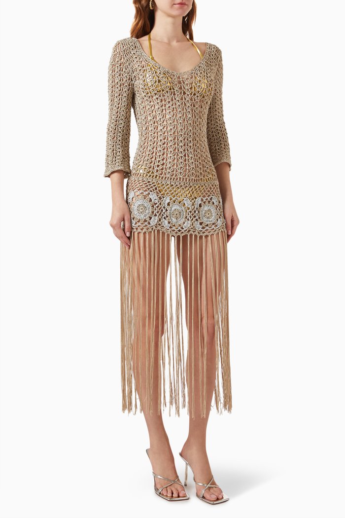 

Motif Mini Dress in Crochet, Multicolour
