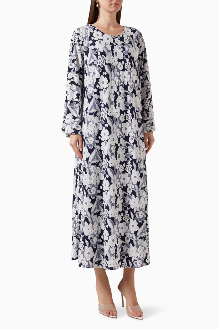 

Floral-print Kaftan, Blue