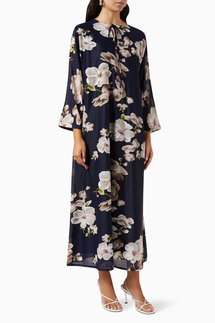 

Floral-print Kaftan, Blue