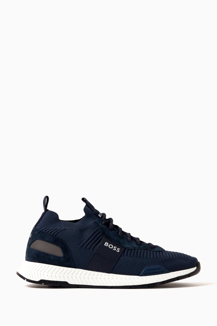

Titanium Runn Sneakers in Knit Textile, Blue