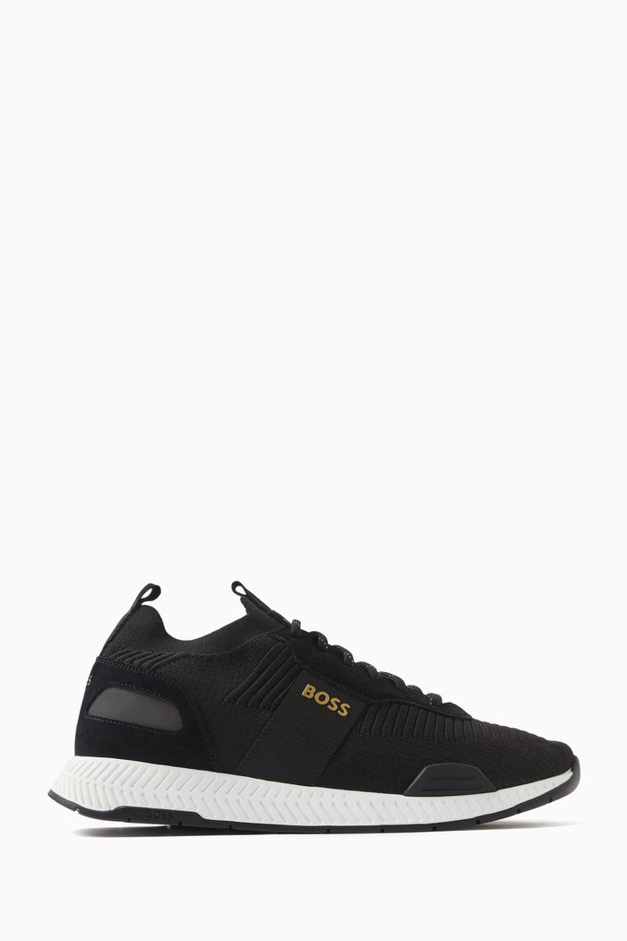 

Titanium Runn Sneakers in Knit Textile, Black
