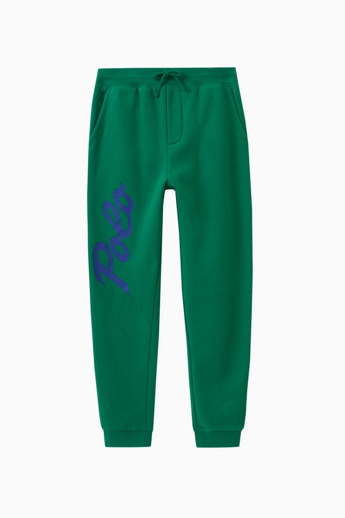 

Logo Print Sweatpants in Cotton Blend, Green