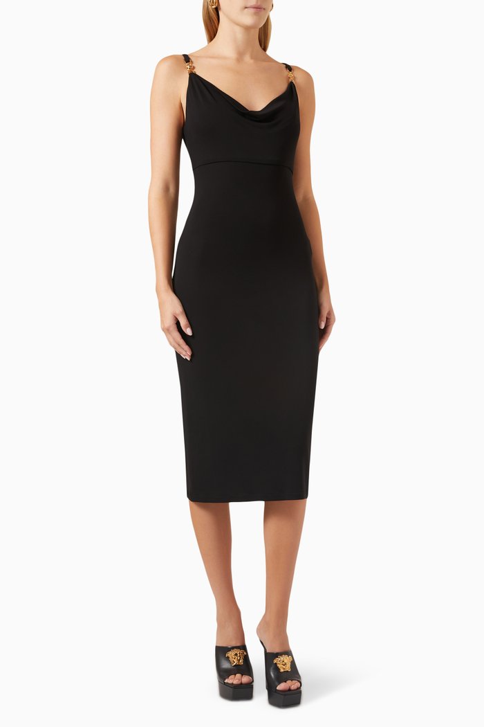 

Medusa '95 Midi Dress in Stretch-jersey, Black