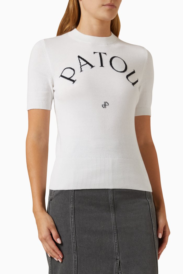 

Patou Top in Knitted Organic Cotton-blend, White
