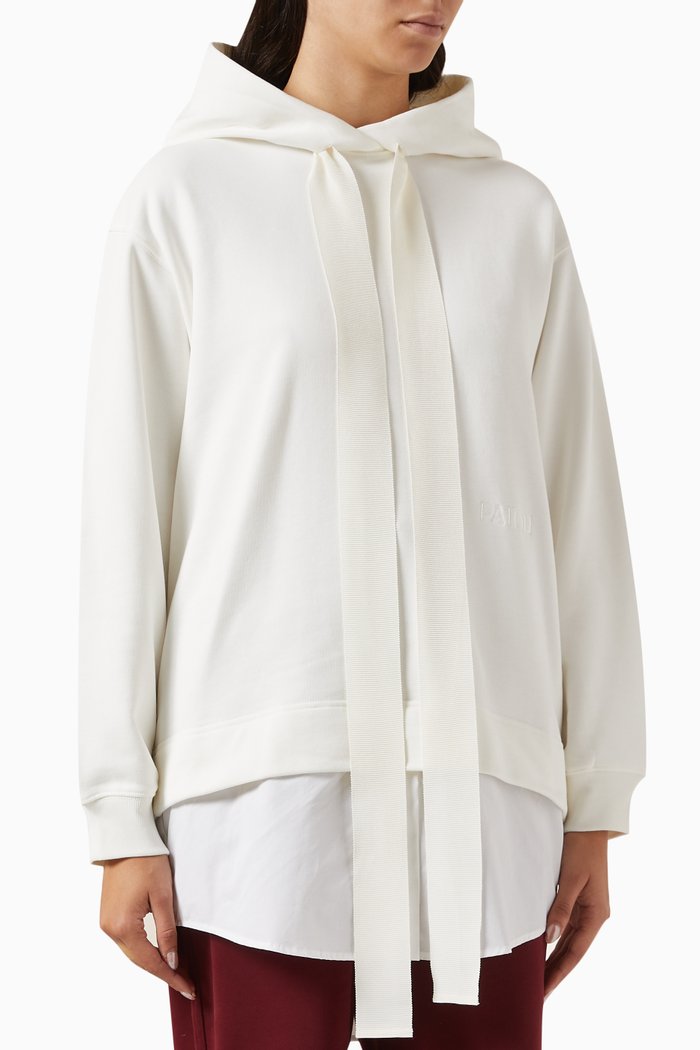 

Trompe l'oeil Hoodie in Organic Cotton, Neutral