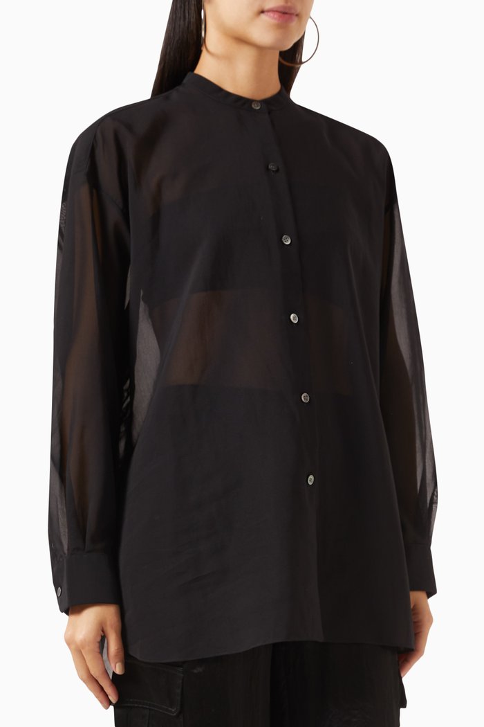 

Bustier Shirt in Cotton, Black