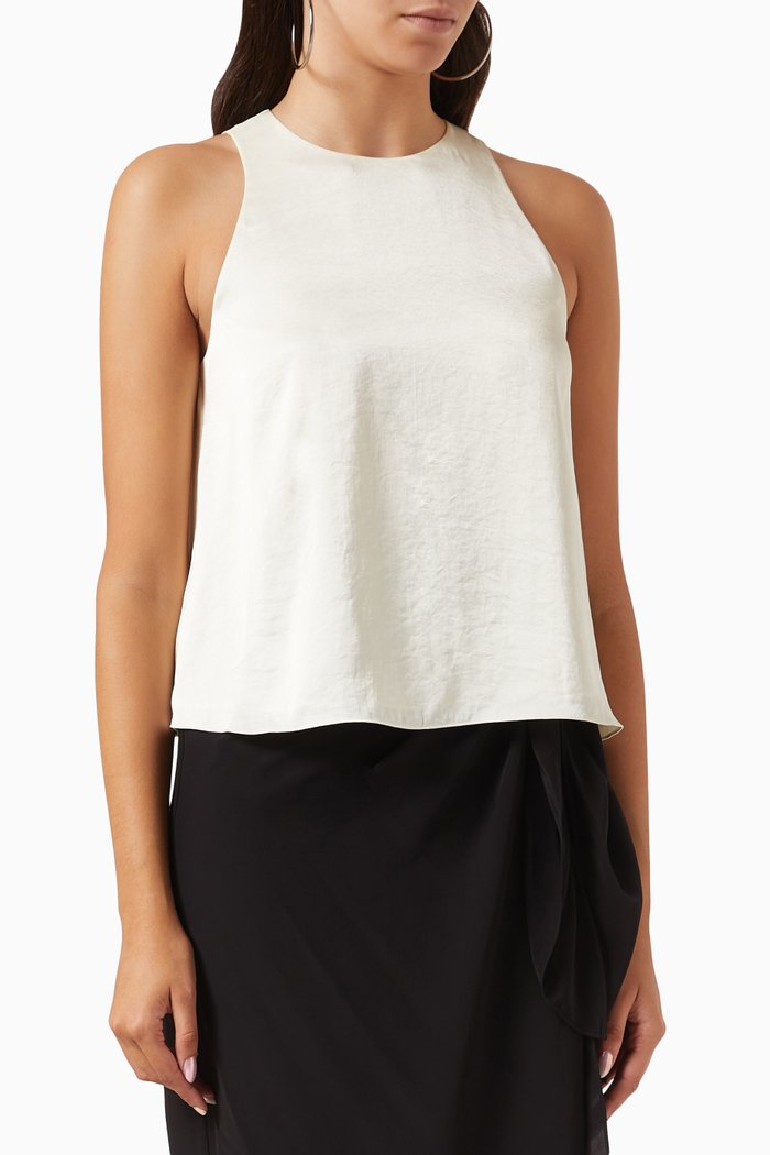 

Racer Tank Top in Satin, Neutral