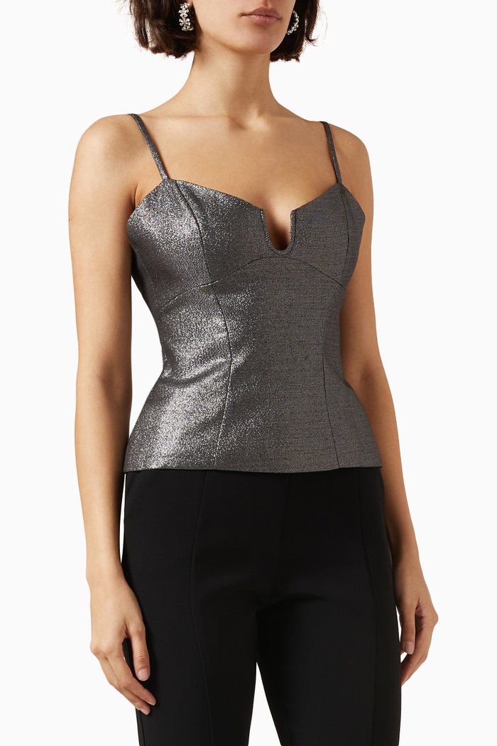 Pavilion Bustier Top, Silver