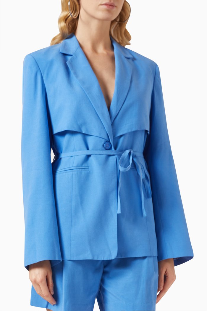 

Rationale Tie-up Blazer in Tencel-blend, Blue