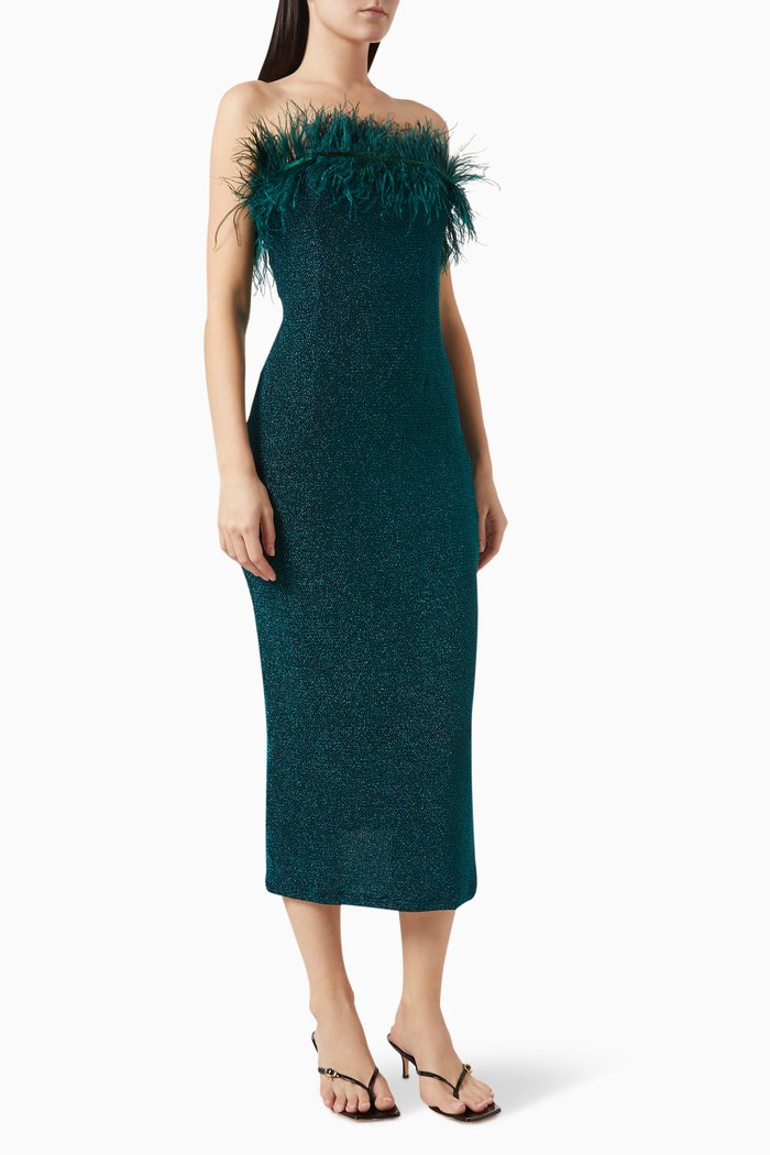 

Anya Midi Dress in Sequins, Green
