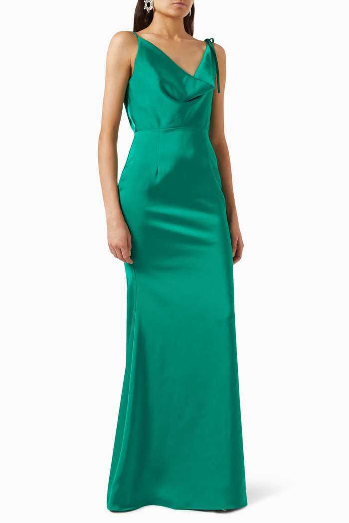 

Rachel Cowl-neck Gown, Green