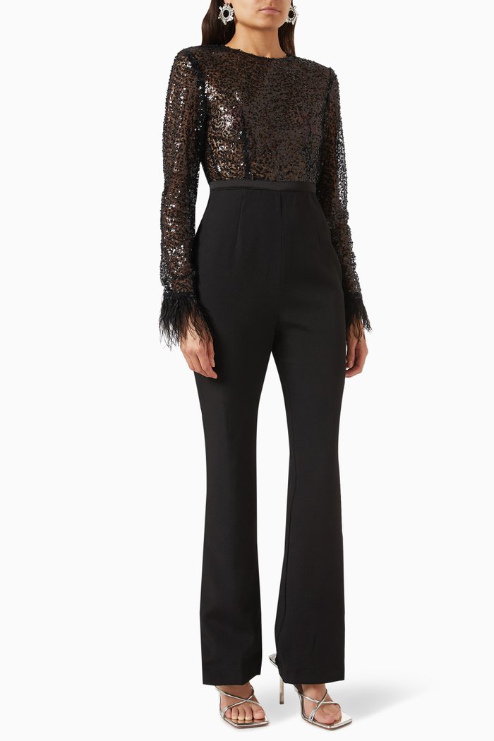 

Remi Sequin-embellished Jumpsuit, Black