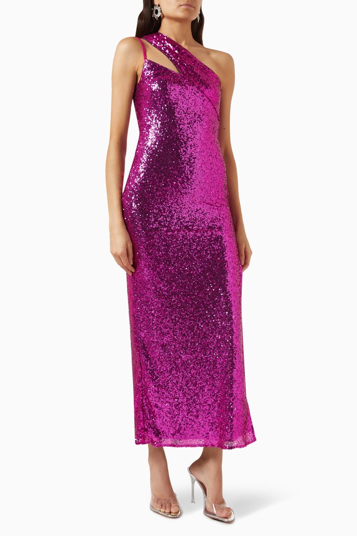

Theodore One-shoulder Maxi Dress, Purple