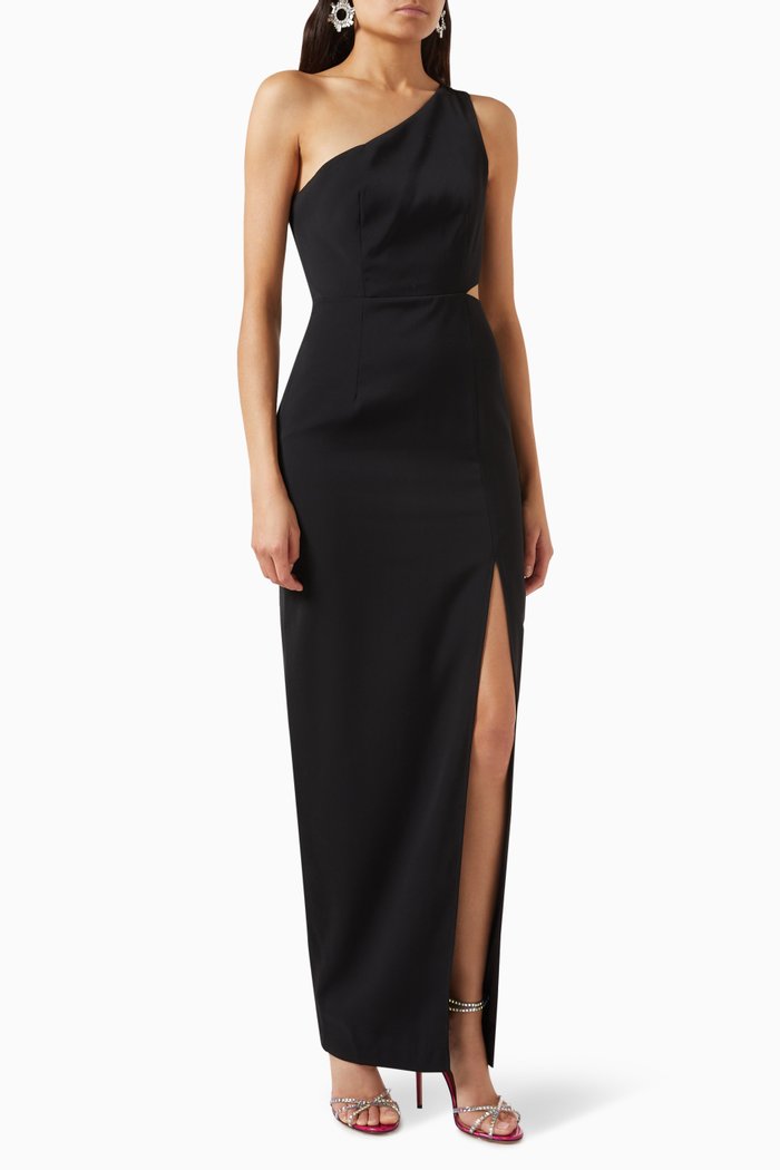 

Valarie One-shoulder Maxi Dress, Black