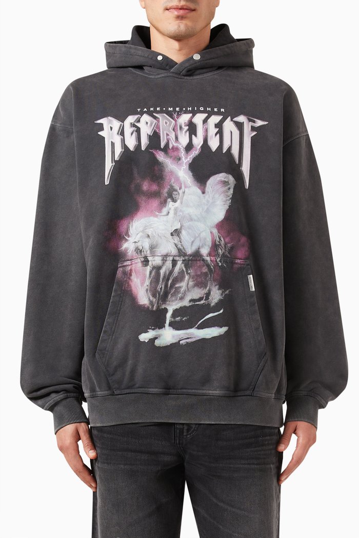

Fall From Olympus Hoodie in Cotton, Grey