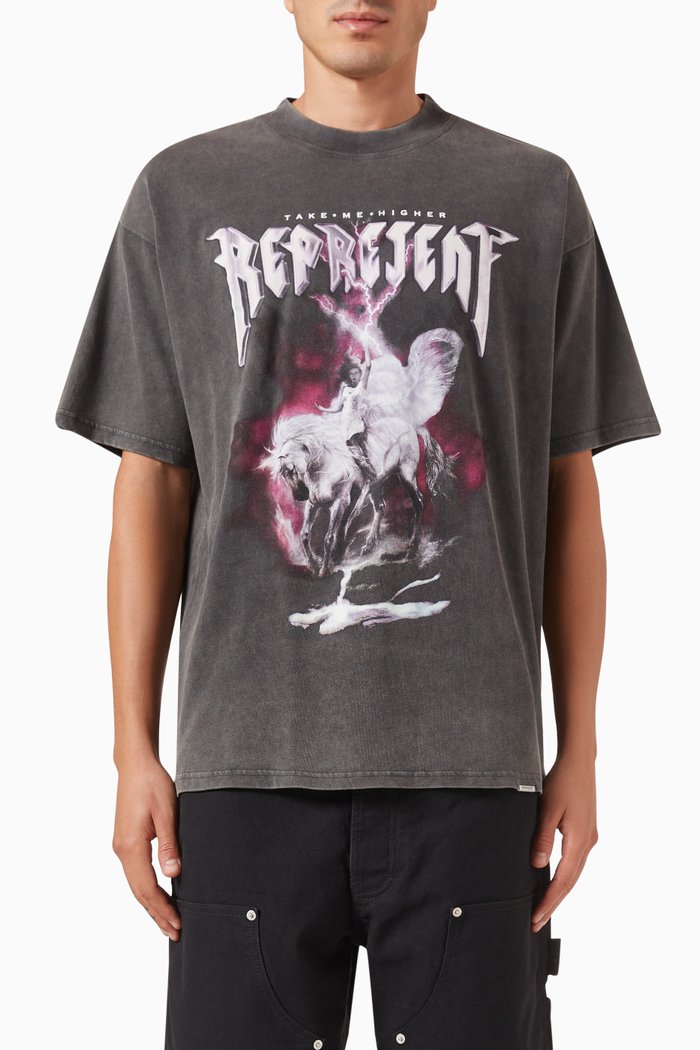 

Take Me Higher T-shirt in Cotton, Grey