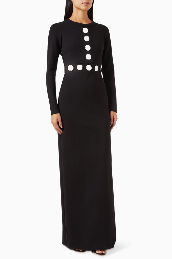 

Asher Paillette Maxi Dress in Rayon-blend, Black