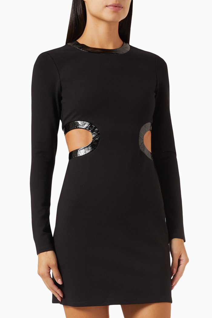

Dolce Cut-out Mini Dress in Ponte, Black