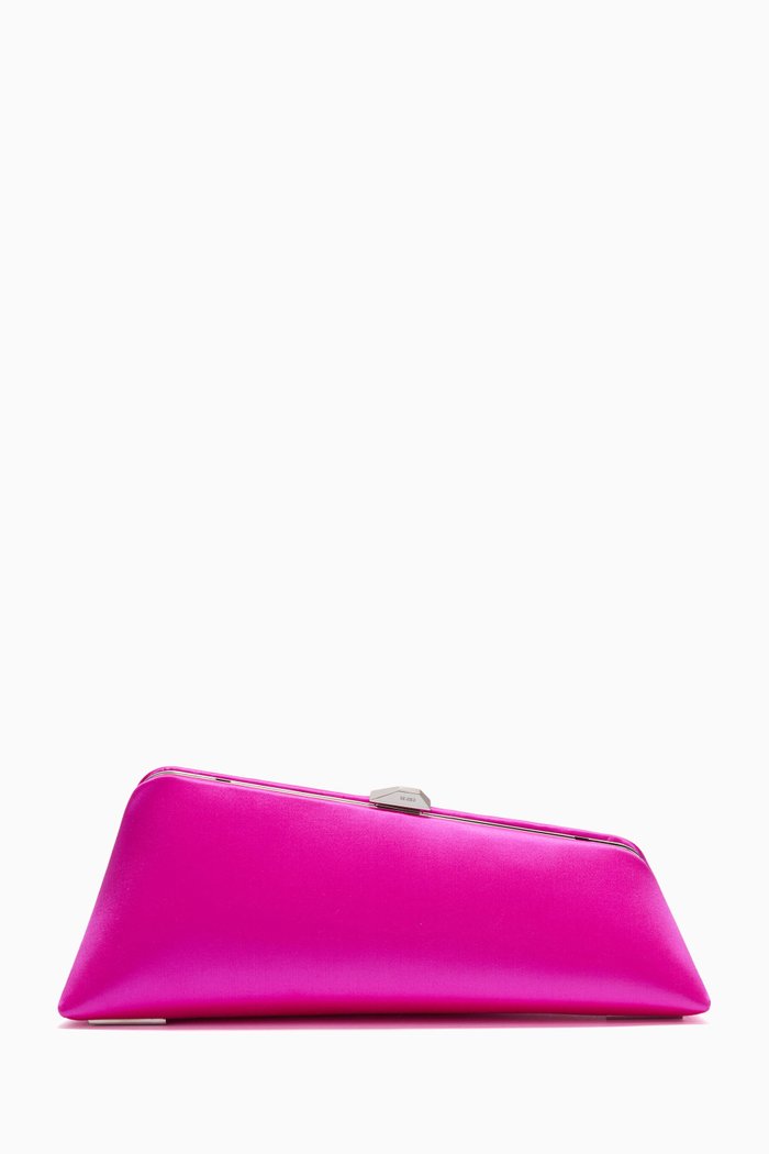 

Long Night Maxi Clutch in Satin, Pink
