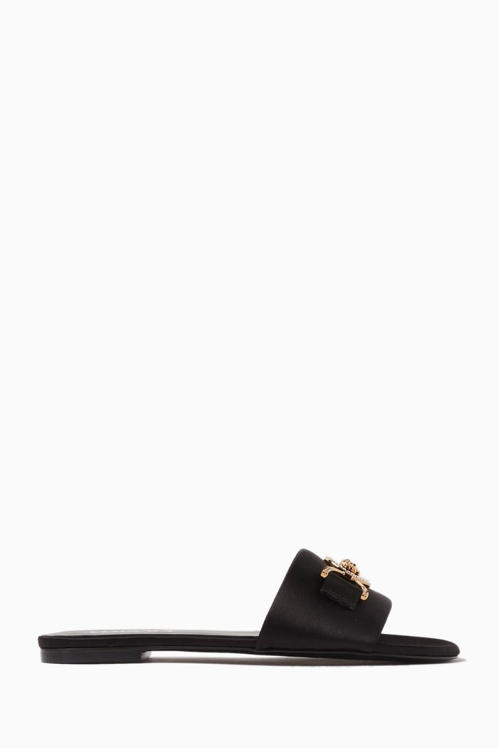 

La Medusa Crystal-embellished Mule Sandals in Satin, Multicolour