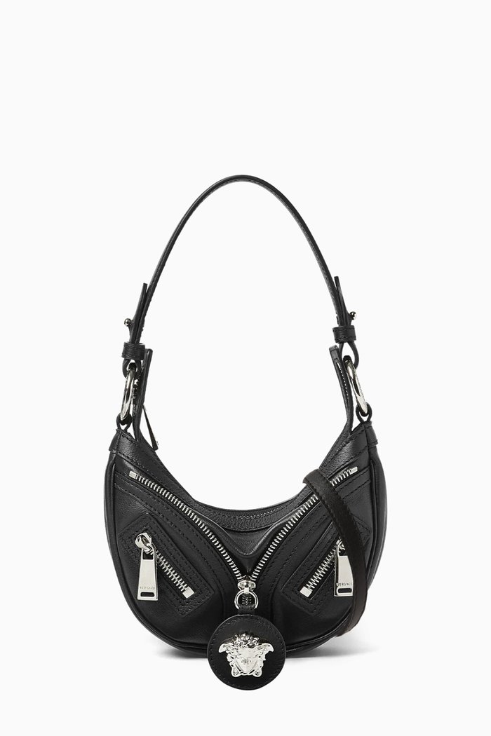 Mini Repeat Hobo Bag in Smooth Leather, Multicolour