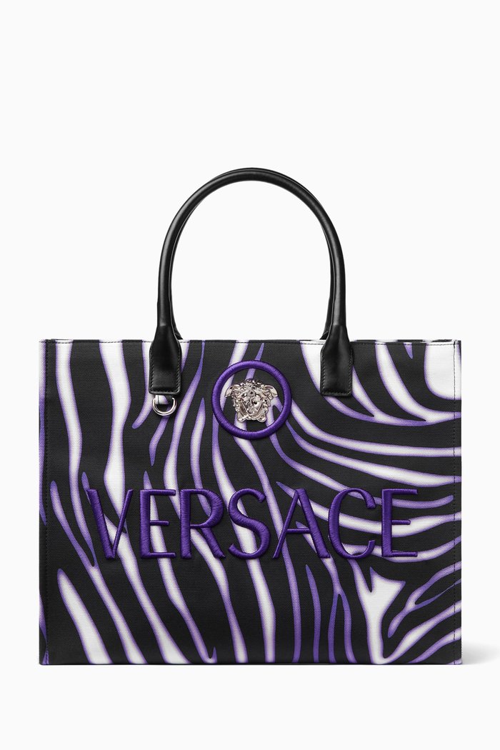 

Small Medusa Zebra Tote Bag in Canvas, Multicolour