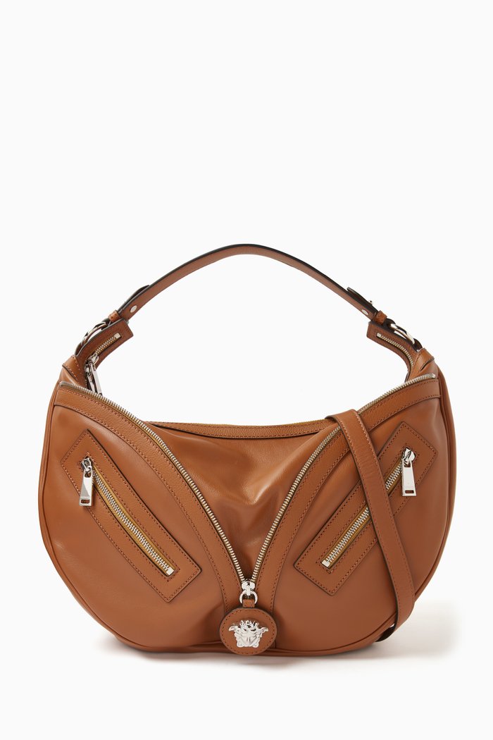 

Medium Repeat Hobo Bag in Smooth Leather, Multicolour