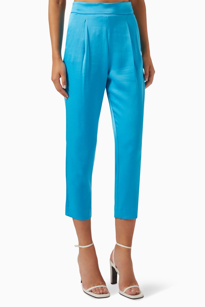 Acerbi Pants in Satin, Blue